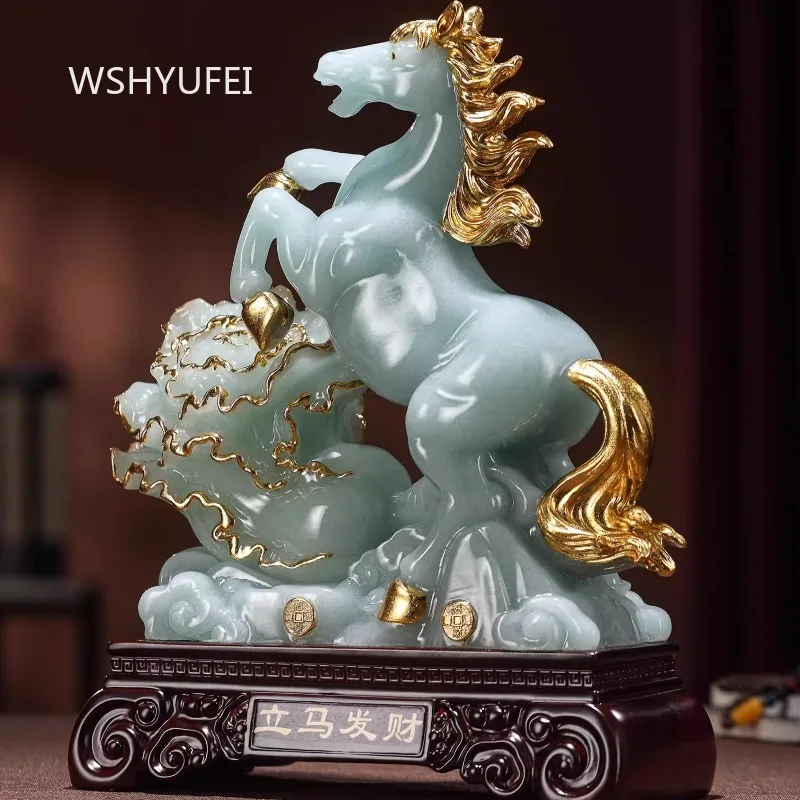 Horse Figurine Cabbage Wealth Ornament Home Furnishings Wine Cabinet Decoration Office Desktop Decorations Crafts Accessories