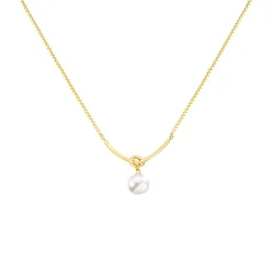 Huitan Elegant Bridal Wedding Necklace with Simulated Pearl Charm New Trendy Women's Neck Accessories Temperament Lady Jewelry
