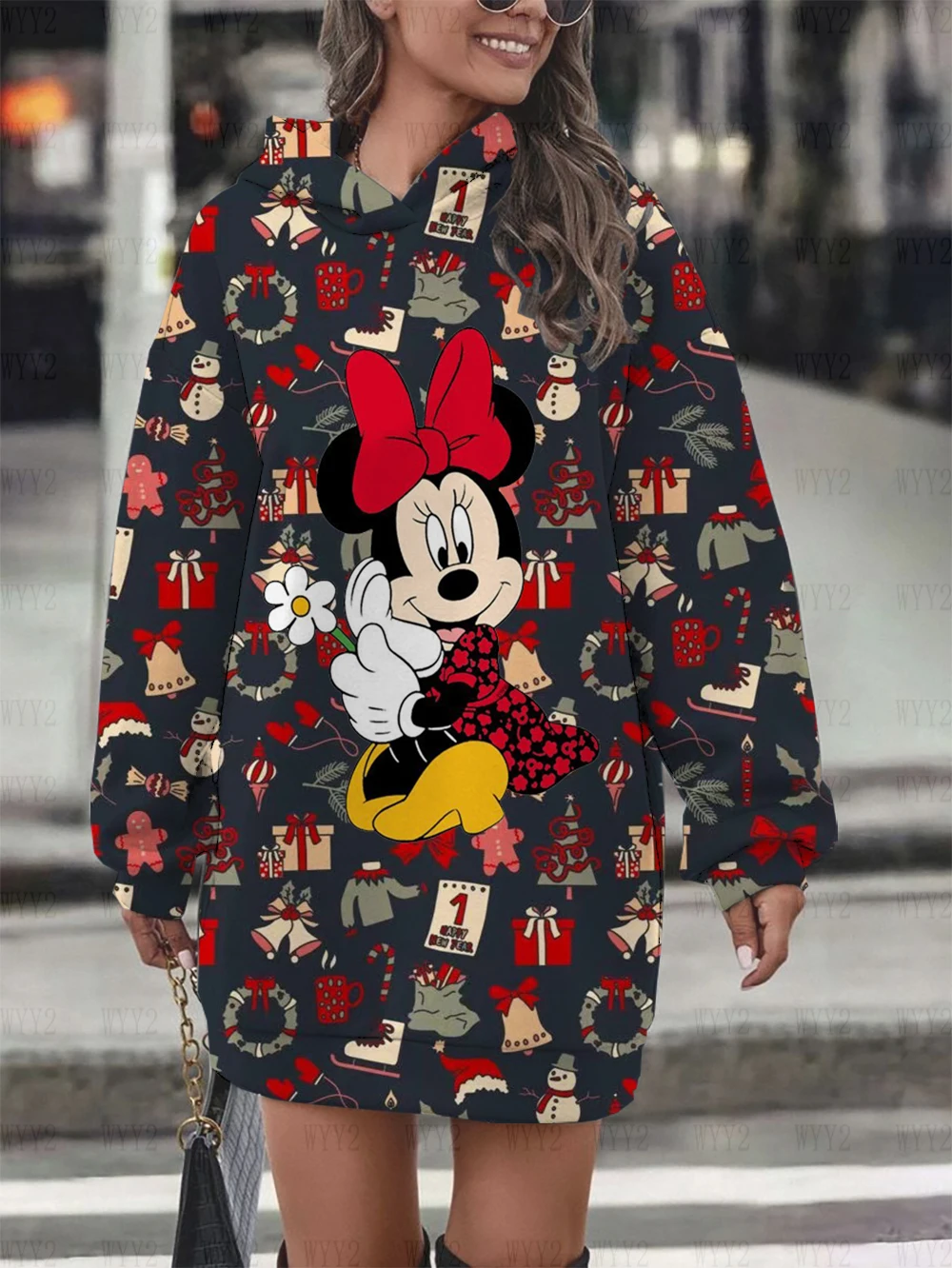 Women\'s Sweatshirt Sweatshirt Print Disney Christmas Mickey Mouse Print Hoodie Sweatshirt Dress Fashionable Women\'s Clothing