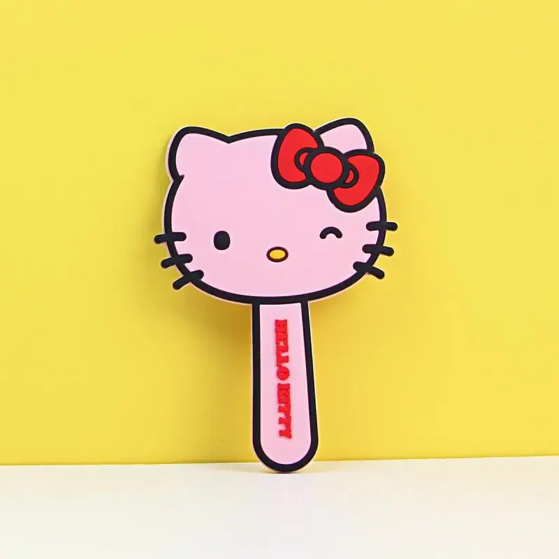 Miniso Hellokitty Mirrors Kitcat 1 Pcs Small Size Pink Colour Outside Traveling Portable Massage Women Girl Make Up Kawaii Tools