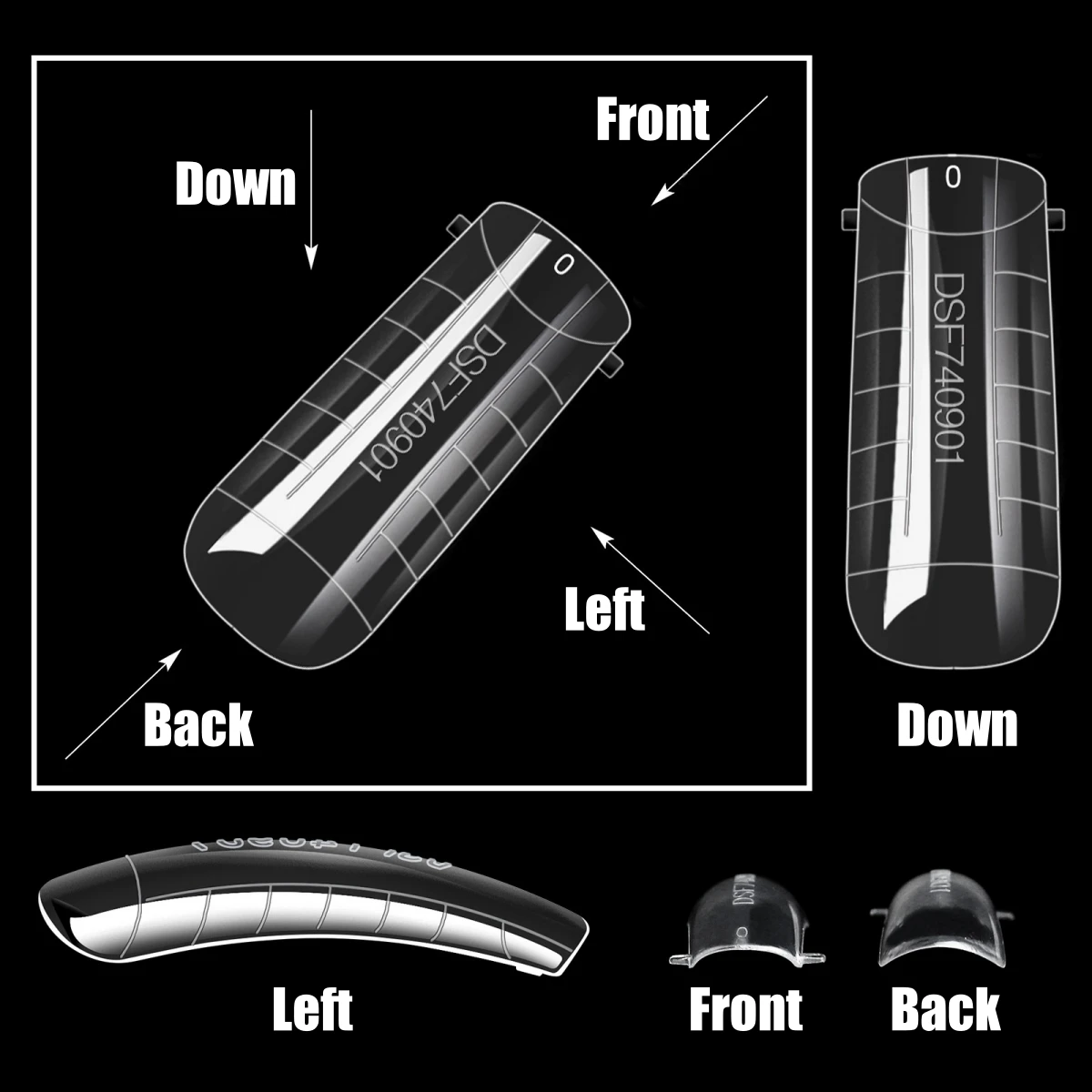 120 Pcs/Set Clear Dual Forms False Nails Full Cover Quick Building Gel Mold Tips Nail Extension Molds Upper Forms For Nails Tips