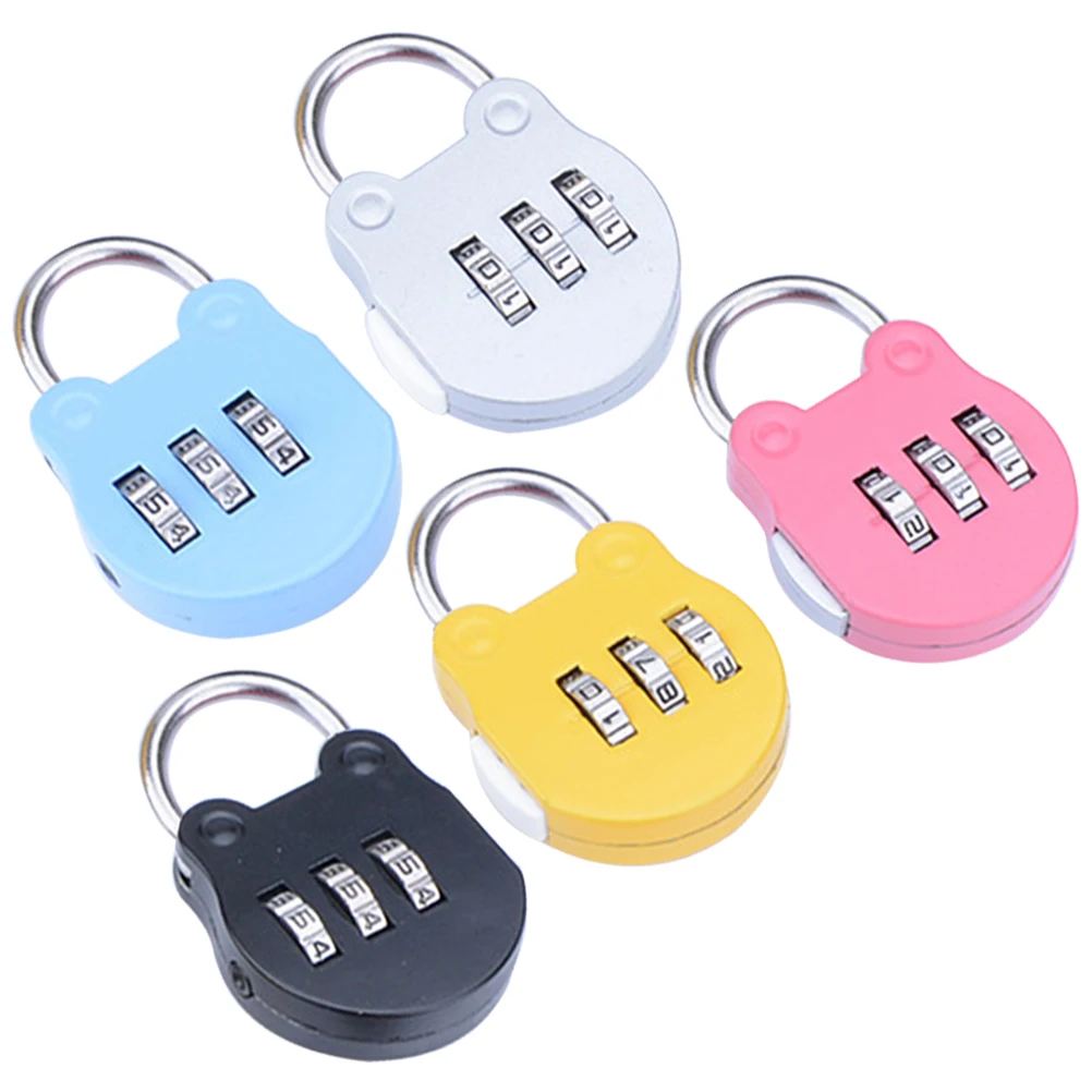 

5 Pcs Password Padlock Combination Locks for Luggage Backpacks Storage Boxes Diaries Rust Proof Red Black Yellow Blue
