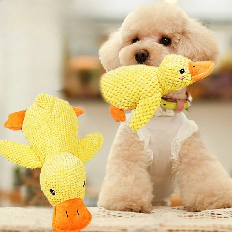 Dog Toys Plush Companion Sleeping Duck  for Small Large Dogs Bite Resistant Teeth Grinding Sound Relief Duck  Toy