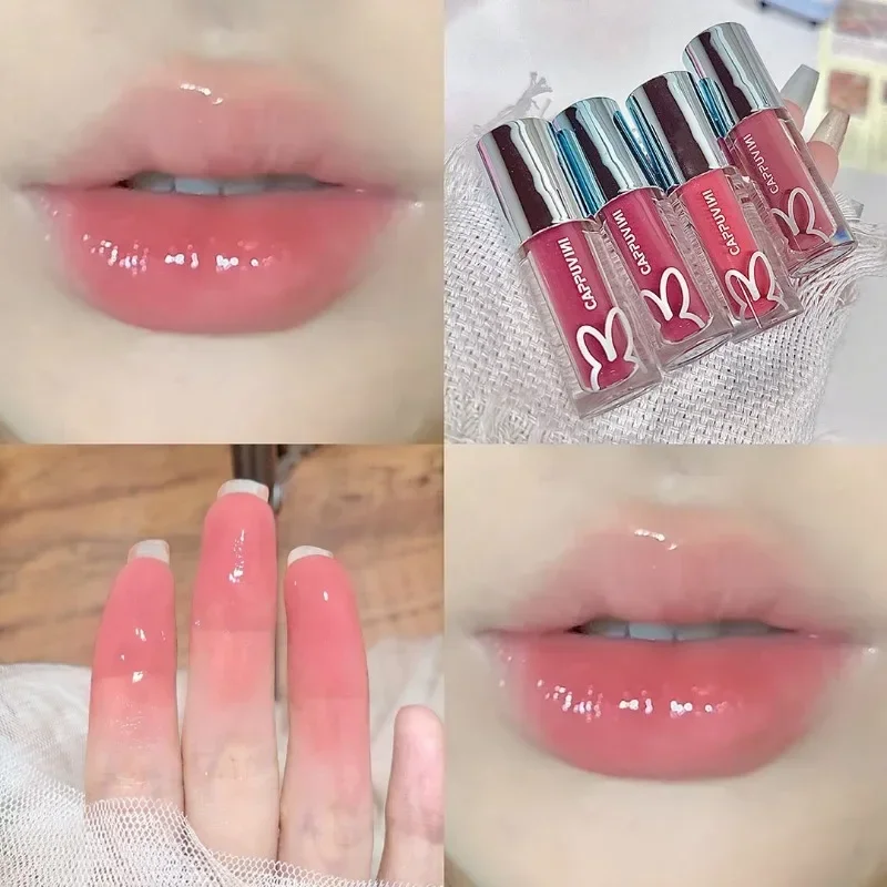 Heallor neue wasser glasierte spiegel lip gloss make-up kristall gelee feuchtigkeit spendende lippen glasur lang anhaltende trauben farbe flüssiger lippenstift c