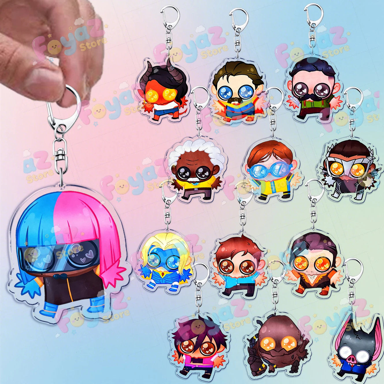 LLavero de arte de despacho de juego de moda para accesorios, divertido llavero con prisma de Sonar Waterboy, llaveros para juegos, regalos para seguidores