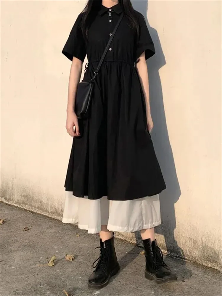 

Street Japanese Lolita Dress Womens Dresses Spring Autumn Women 2025 Long Midi Dress Kawaii Vintage Black Chic Dress Xxl