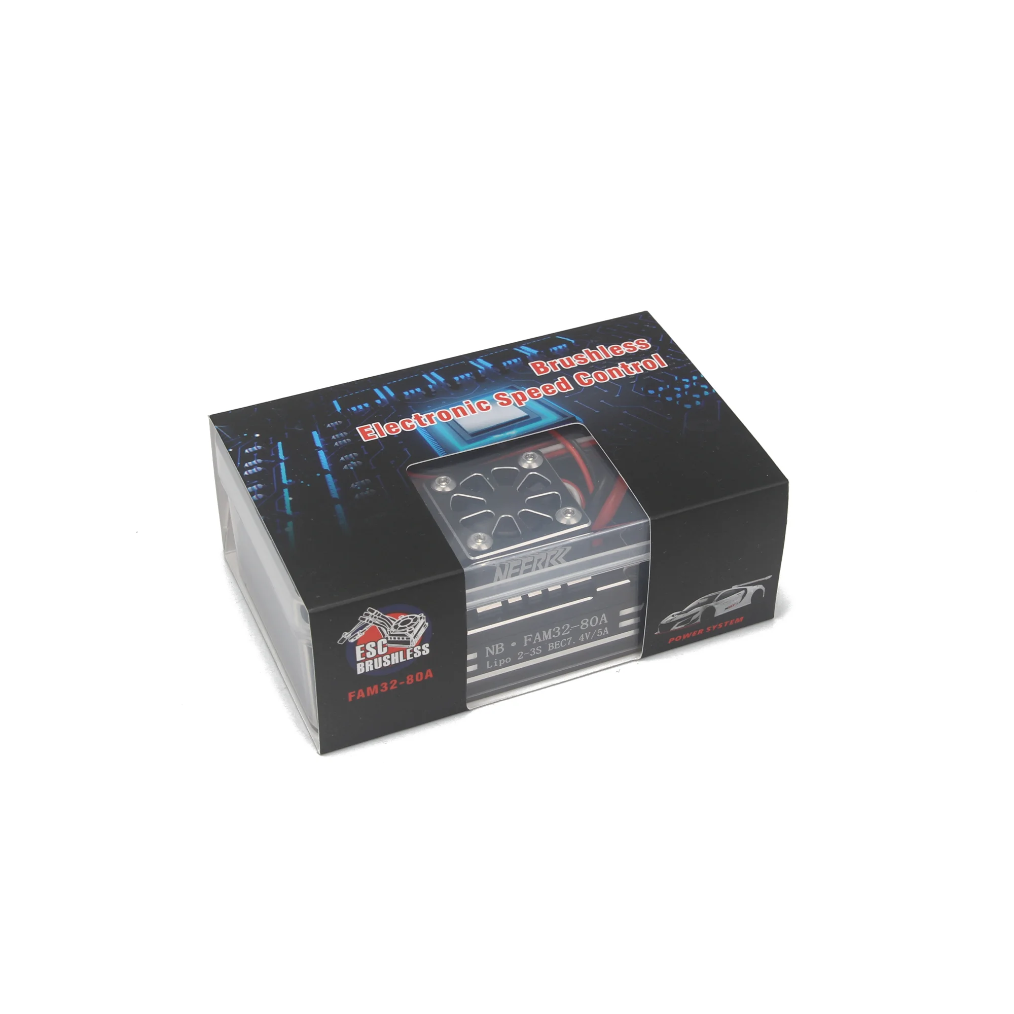 NEEBRC AM32 80A Bezszczotkowy Regulator ESC Metalowy 2-3S BEC z Wentylatorem Chłodzącym do Samochodów RC Crawler Off Road 1/8 1/10 AXIAL TRAXXAS RC4WD Silnik 3542