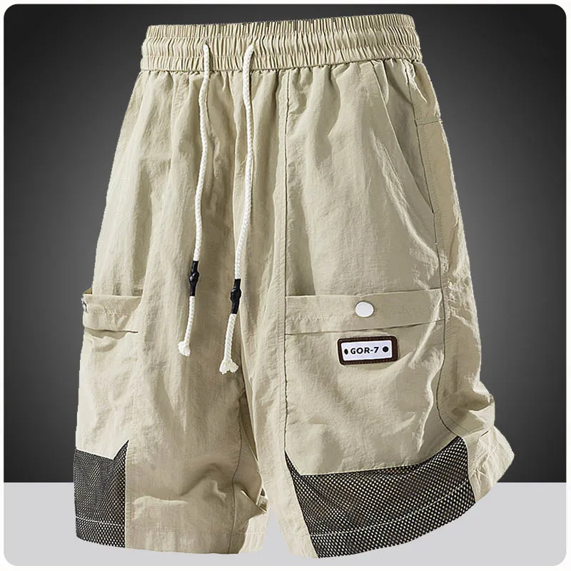 

Large Size ice silk Cargo shorts for men summer quick drying beach Shorts Outdoor Joggers sports casual Running shorts 7XL 8XL