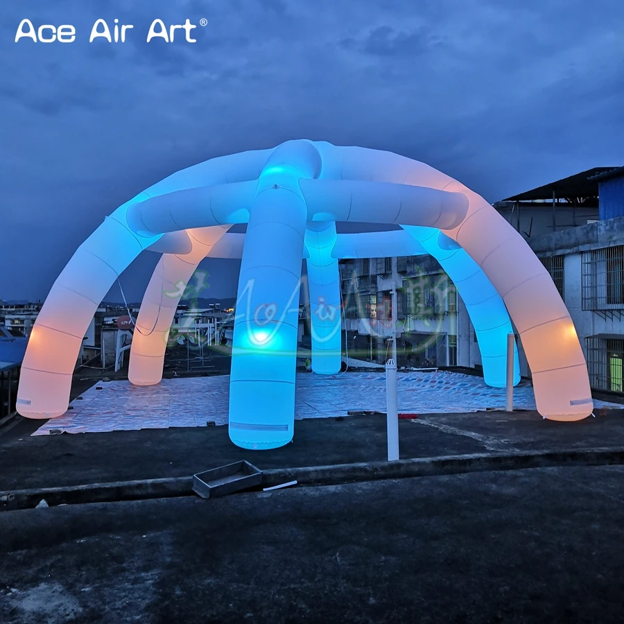 Tente Araignée Gonflable avec Lumières LED, Abri de Pelouse, ixde Carnaval avant, Événements de Location, Usine