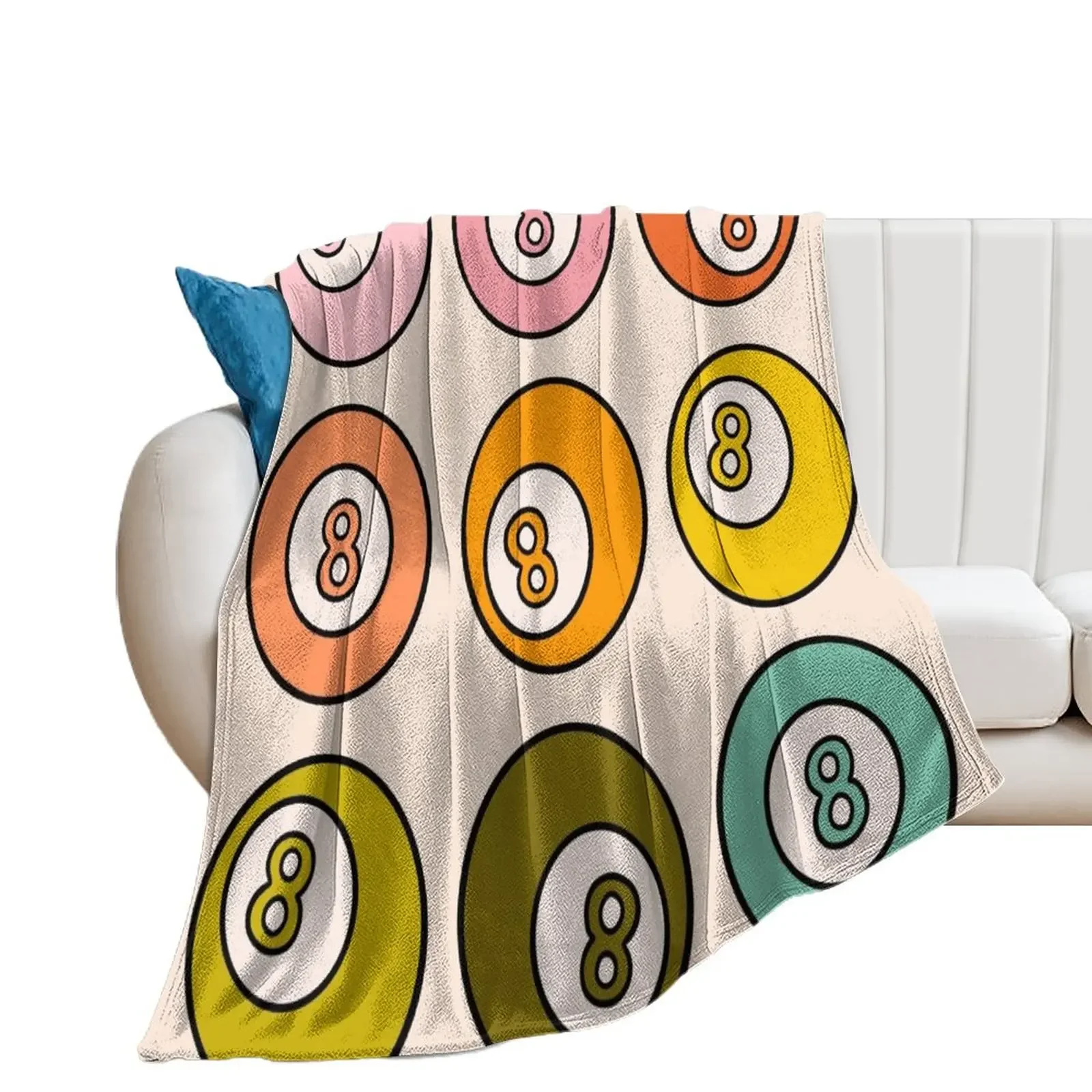 Rainbow Eight Ball Throw Blanket Luxury Brand Blankets For Sofas Blankets