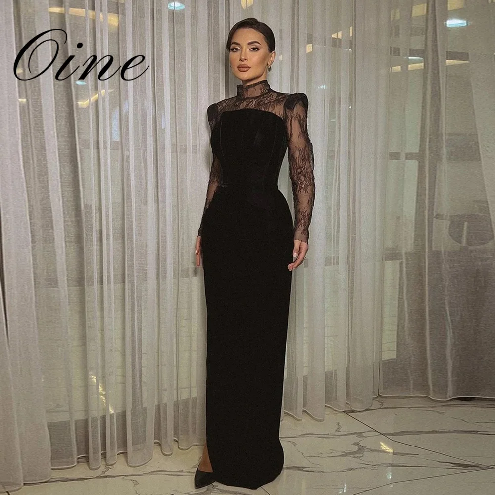 Oine 2026 Arabia Meerjungfrau-Abschlussballkleider, Stehkragen, lange Ärmel, Abendpartykleid, maßgeschneidertes formelles Anlasskleid, Robe De Soirée