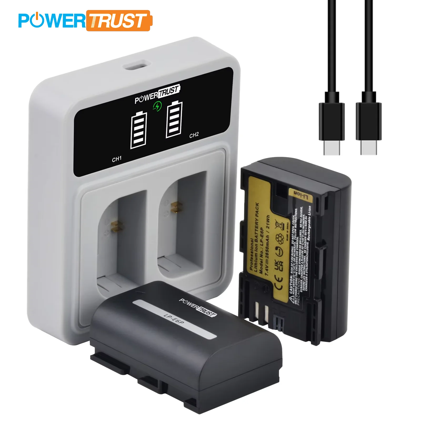 Lithium 2850mAh LP-E6P Bateria LPE6P LP E6P Battery for Canon EOS R RP R5 R6 DSLR R5 II 5D Mark IV III 6D 7D 90D 80D 5Ds 5D2 5D3