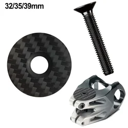 Bike Headset Stem Cap Carbon Fiber Top Cap Cover With Titanium Bolt 28.6/31.8/35mm Mtb Power Cap Bicycle Accessories