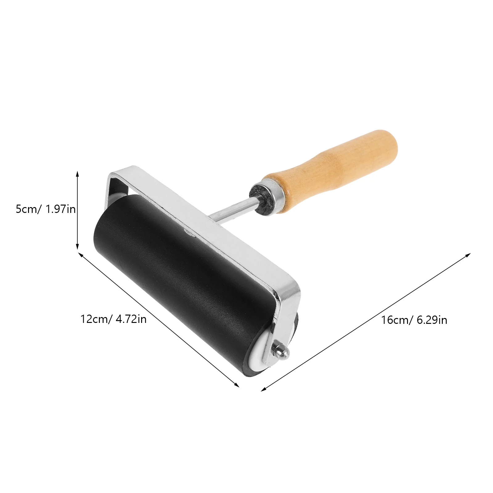 Printmaking Roller with Wooden Handle Rubber for Even Ink Distribution Precision DIY Art Craft Tool Smooth Printing