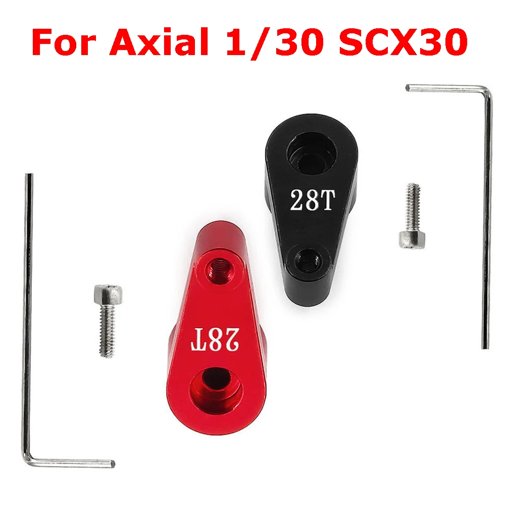 

Комплект сервоприводов 1/30 SCX30: металлические сервоколонки 28T, красные/черные алюминиевые рычаги, аксессуары