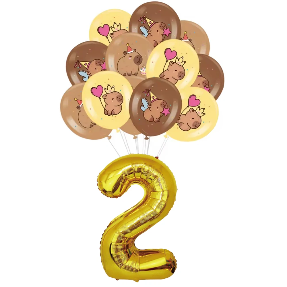 Nieuwe Leuke Capybara Verjaardagsfeestje Decoraties Kapibala Ballonnen Servies Set Papieren Borden Kopjes Banner voor Baby Douche Kids Geschenken