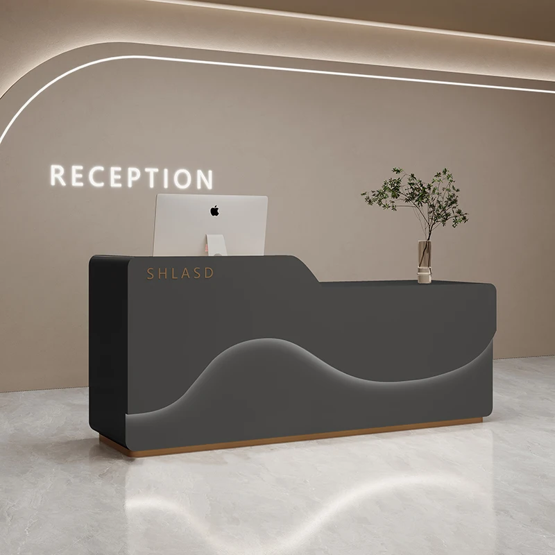 Executive Modern Reception Desk Shop Cashier Store Simplicity Bright Desk Front Checkout Modern Commercial Office Furniture