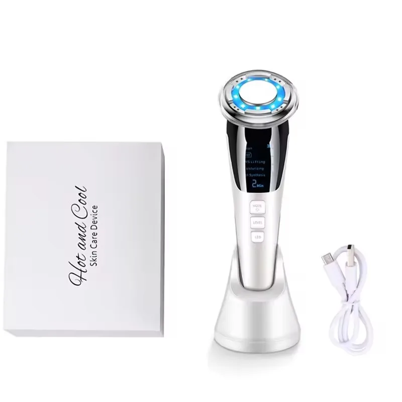 Home Use Vibration Face Neck Lift Device Facial Massager Hot & Cold Beauty Instrument handheld