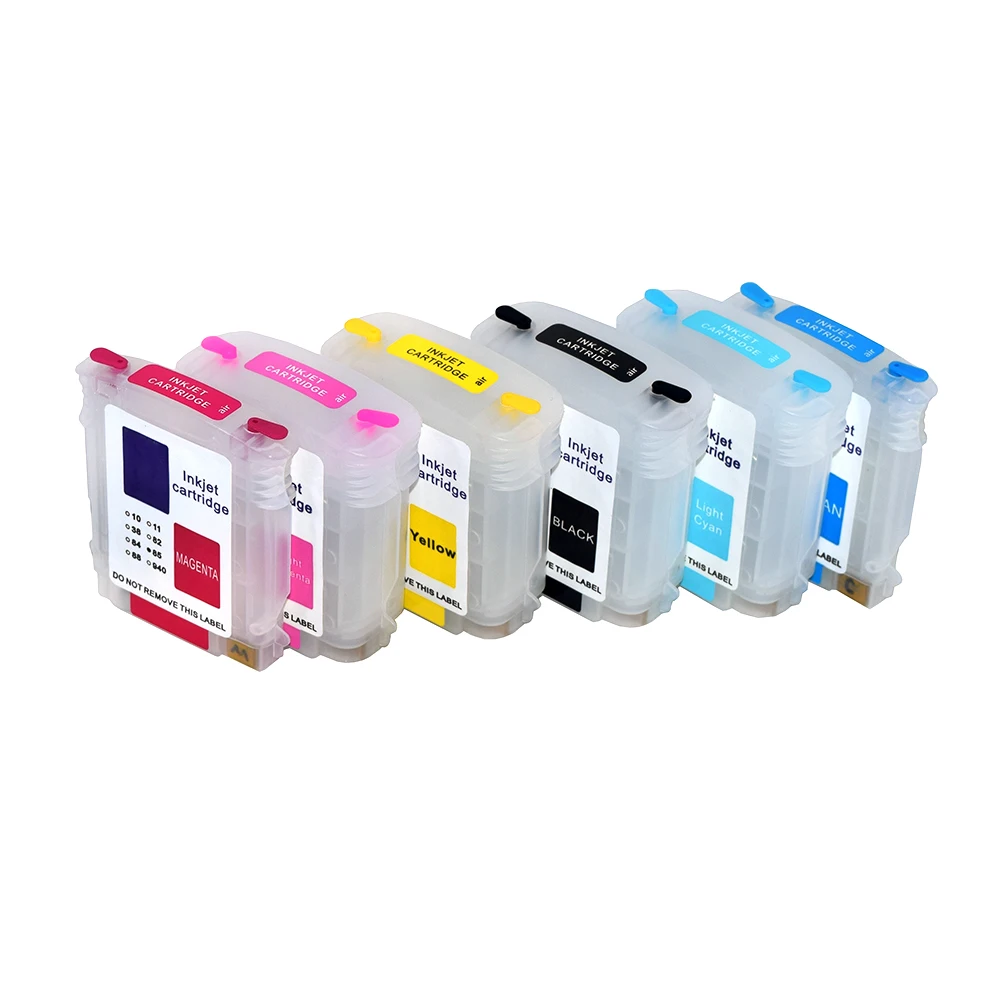 6 Color Refillable Ink Cartridges For HP 84 85 For HP Designjet 30 90 130 Printer With ARC Chips