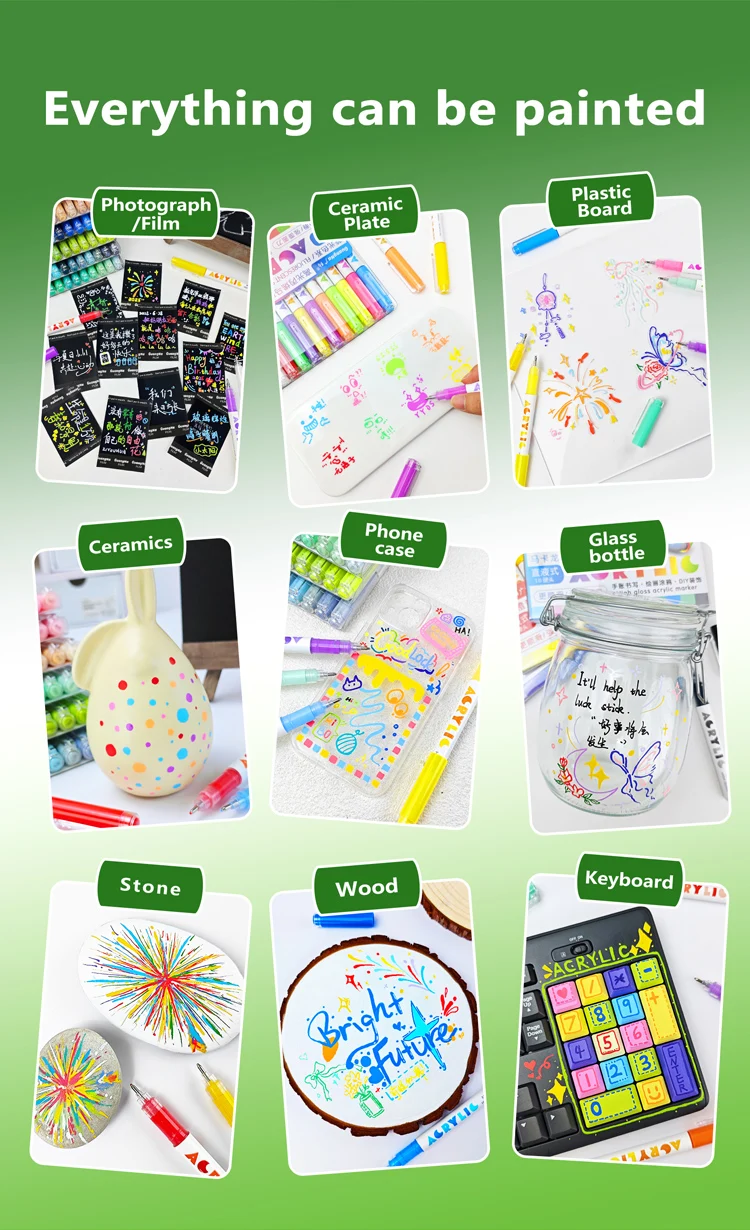 168/72/12 Farben GuangNa Hochglanz-Acryl-Markierungsstifte, DIY handgezeichnet, Graffiti-Farbkunststift-Set, perfekt für Künstler/Studenten – Detail 15