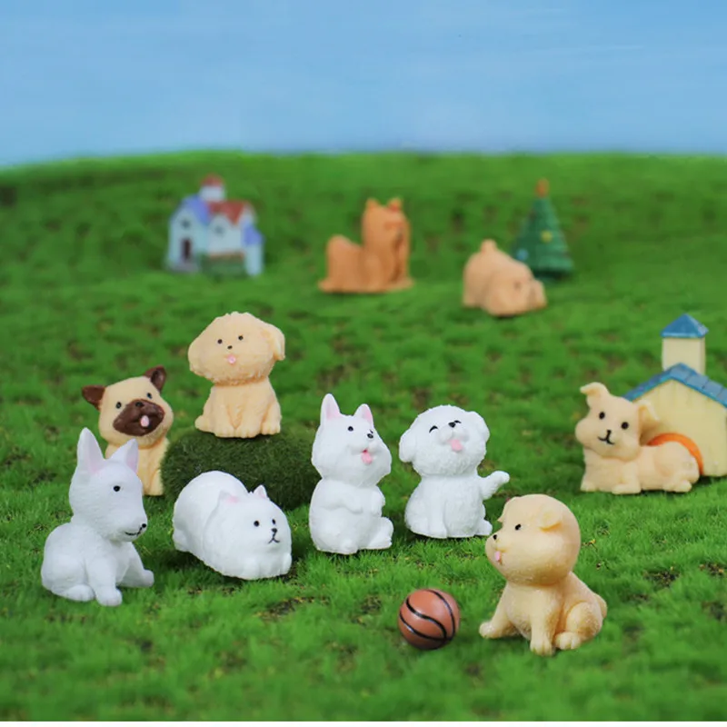 Figurine Miniature Cute Puppy Micro Landscape Ornaments For Home Decorations Kawaii Simulated Animal Dog Room Desktop Decoration