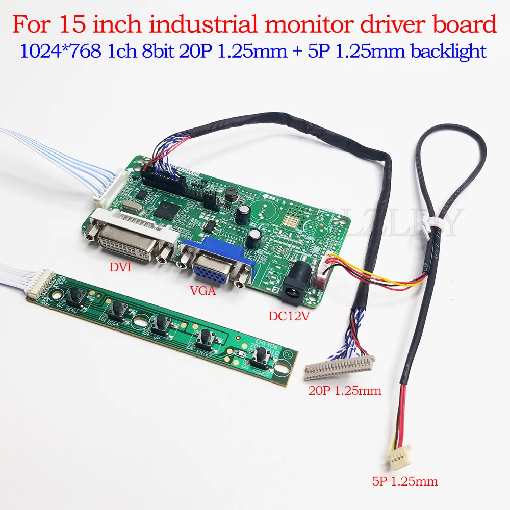 LCD controller board DVI+VGA For 15 inch 1024*768 industrial display monitor TDA150-002/004 M150GNN2 R150XJE-L01 TM150TDSG71