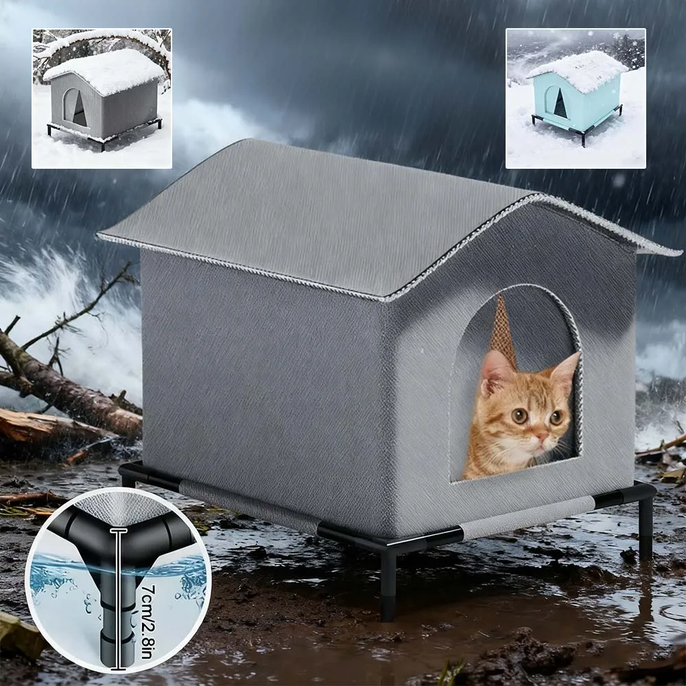 

Foldable Stray Cat House Shelter Waterproof Outdoor Winter Warm Pet Cave Sleeping Beds for Small Dogs Puppy Casetta Per Gatti
