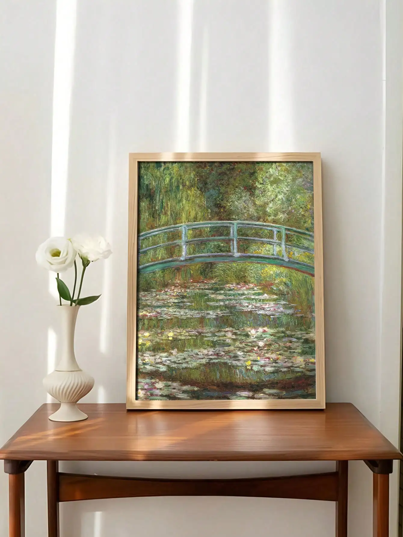 Claude Monet Bridge Over Pond Of Water Lilies Famous Paintings Vintage Art Poster Classic Print Home Wall Decor Wall Art