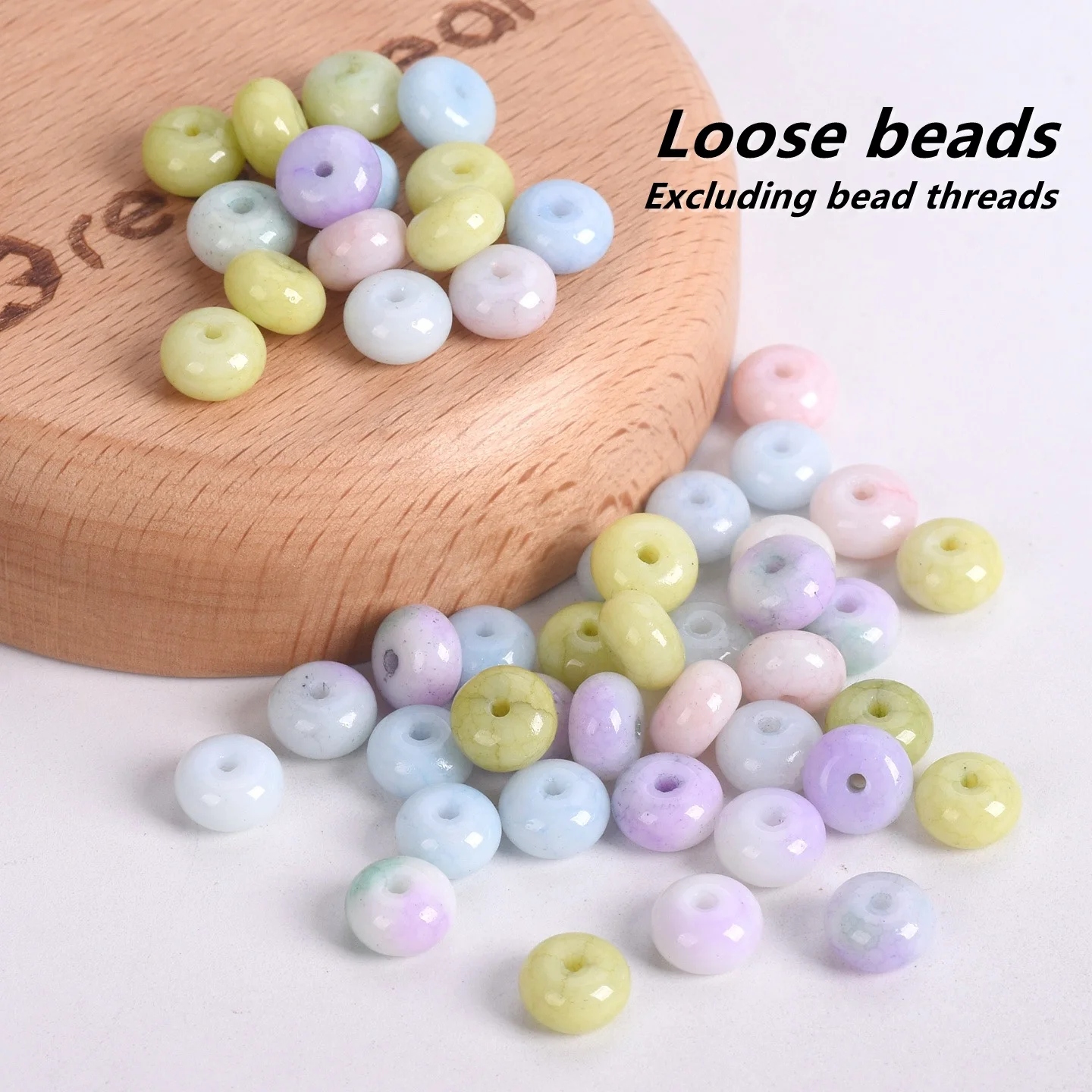 50 stuks Gemengde Kleuren Rondelle Vorm 8x5mm Opaak Glas Losse Spacer Kralen Lot Voor Sieraden Maken DIY Armband Bevestigingen