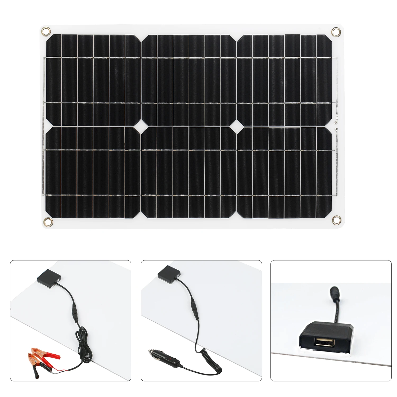 Imagem -04 - Kit de Painel Solar 180w 12v Profissional Porta Usb Dupla Módulo Micro Cristalino com Controle de Carga Solar para Áreas Externas e Trilhas