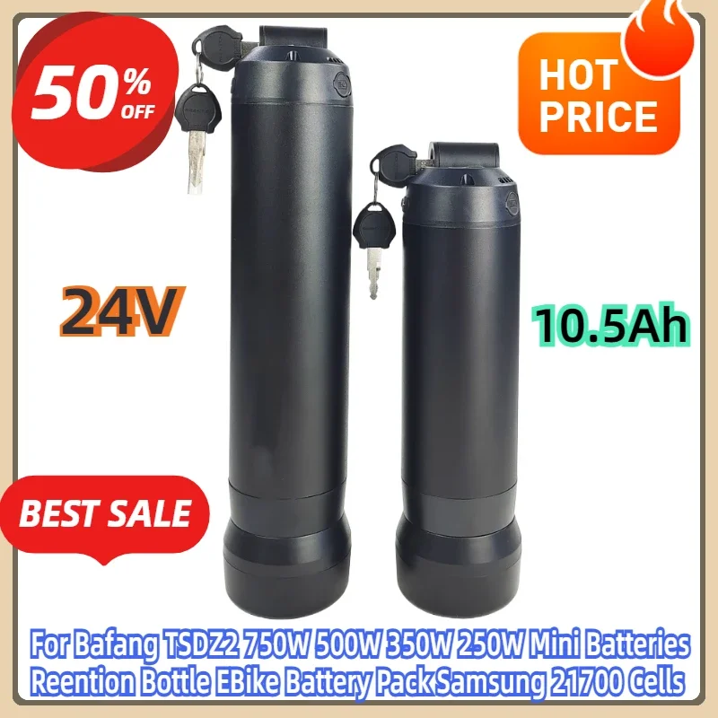 For Bafang TSDZ2 750W 500W 350W 250W Mini Batteries Reention Bottle EBike Battery Pack 24V 10.5Ah Samsung 21700 Cells