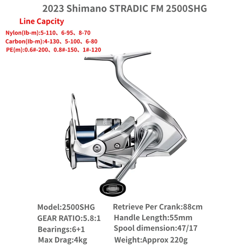 Shimano-stradic fmスピニングフィッシングリール,1000s,c2000s,2500s