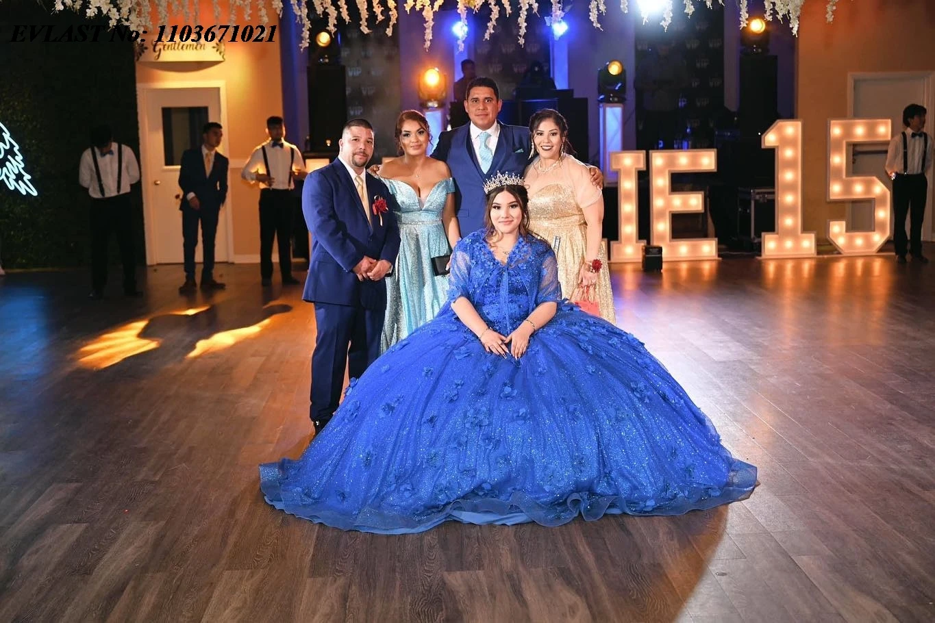 EVLAST индивидуальное королевское синее платье Quinceanera, бальное платье с цветочной кружевной аппликацией, накидка из бисера, корсет Sweet 16, Vestidos De Anos SQ374