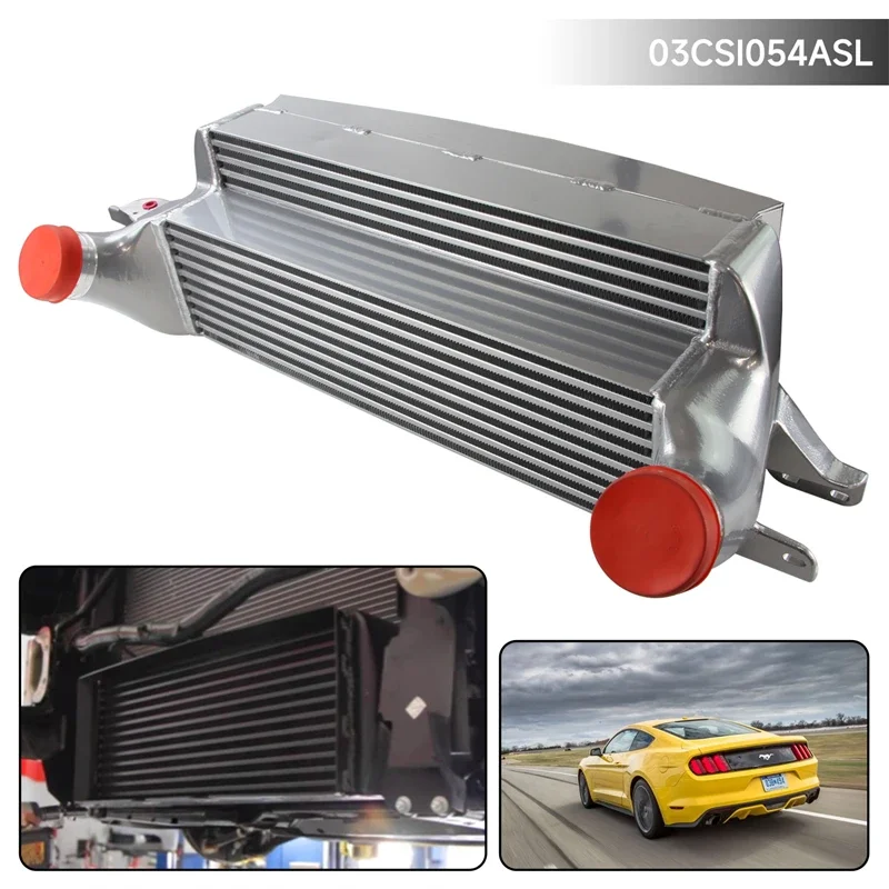 مسمار مبرد داخلي للمنافسة باللون الفضي/الأسود على ضبط الأداء لـ EVO1 Ford Mustang EcoBoost 2.3L 2015-2020 فضي/أسود