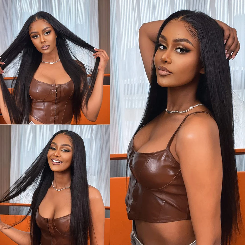 13x4 Bone Straight Human Hair Wigs 13x6 Hd Lace Frontal Hair 24 Inch Straight Transparent Lace Human Hair Wigs For Black Women
