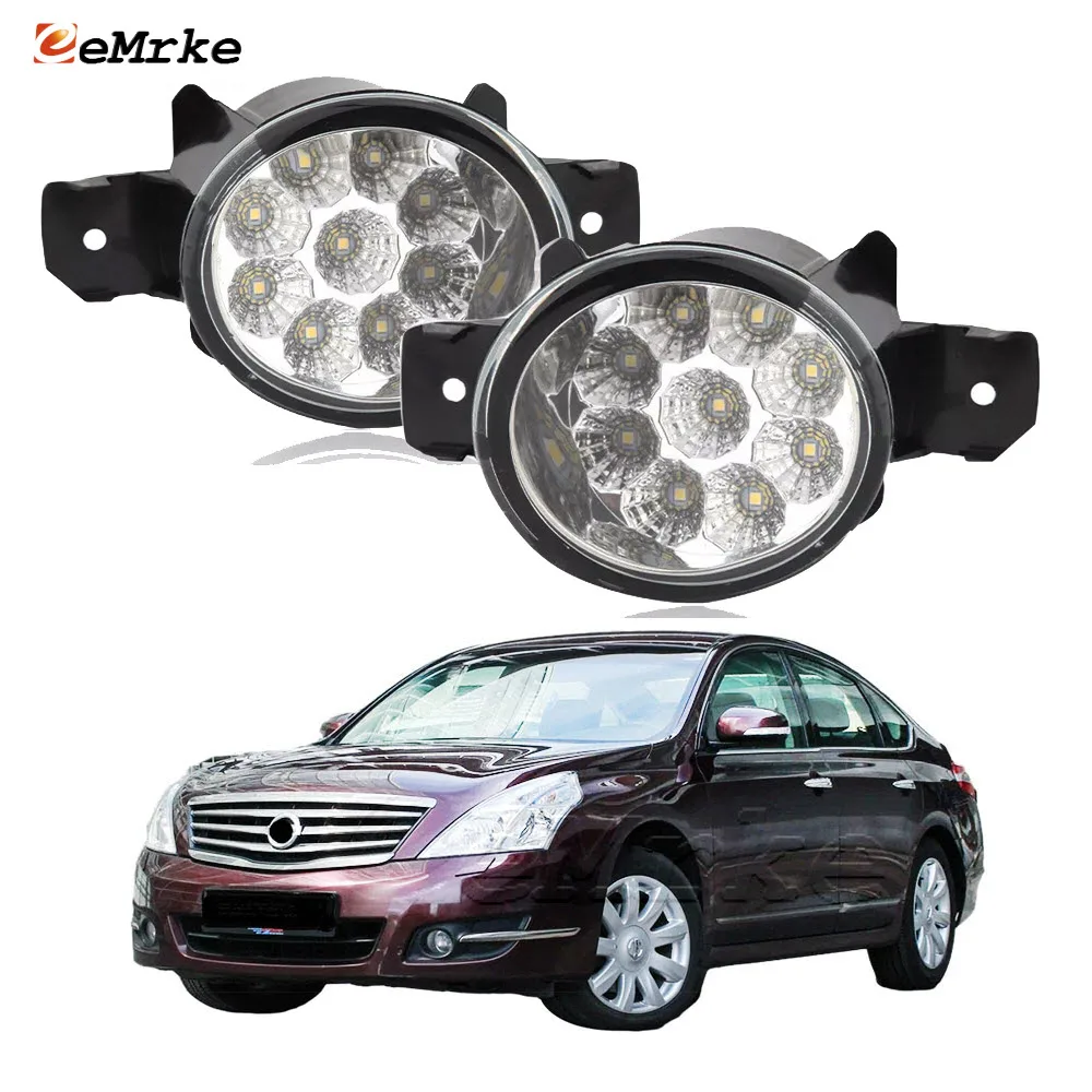 Led Fog Lights Assembly for Nissan Maxima Australia Teana J32 2009-2013 DRL Car PTF Daytime Running Light Fog Lamp Accessory