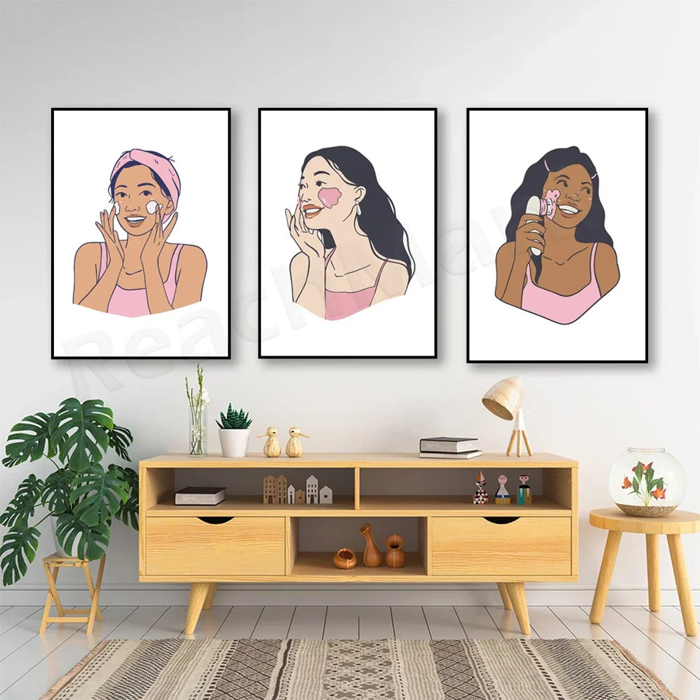 girly poster feminism body positive female self care aesthetic art girl power skincare poster bathroom decor feminist girl