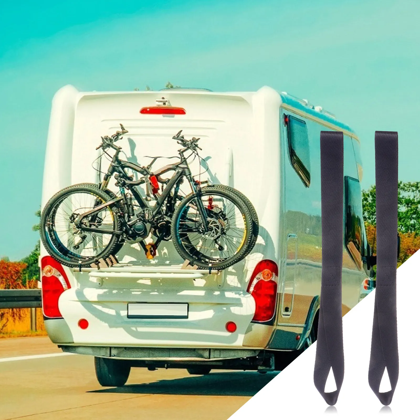 8Pcs Loop Tie Down Strap Heavy Duty Car Tie Downs Rope Luggage Hauling Belt Secure Towing Cargo Motorcycle Scooter