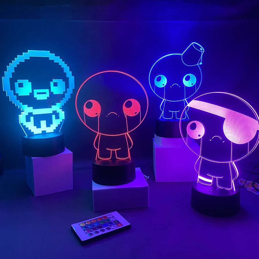 

Hot Game The Binding of Isaac Rebirth 3D Led Nightlight Birthday Gift For Boyfriend Gamer Kid Bedroom Decor Isaac Neon Lava Lamp