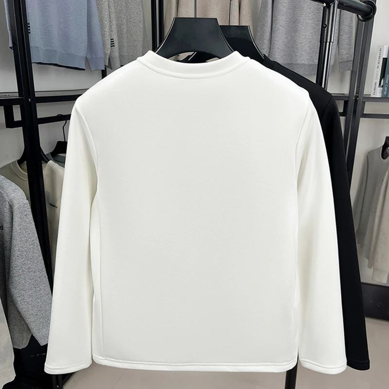 Luxury High Quality Man Long Sleeves T-Shirt Round Neck Waterproof 90% down Warm Soft Korean-Style Comfortable Minimalist Tops