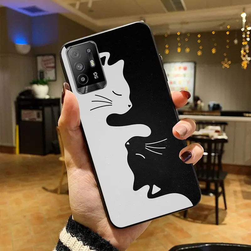 funda Witch and Cat Phone cover For OPPO A94 A74 A9 A5 A53 A73 2020 A57 A76 A96 4G A54 A78 A95 A98 A72 5G Cases coque