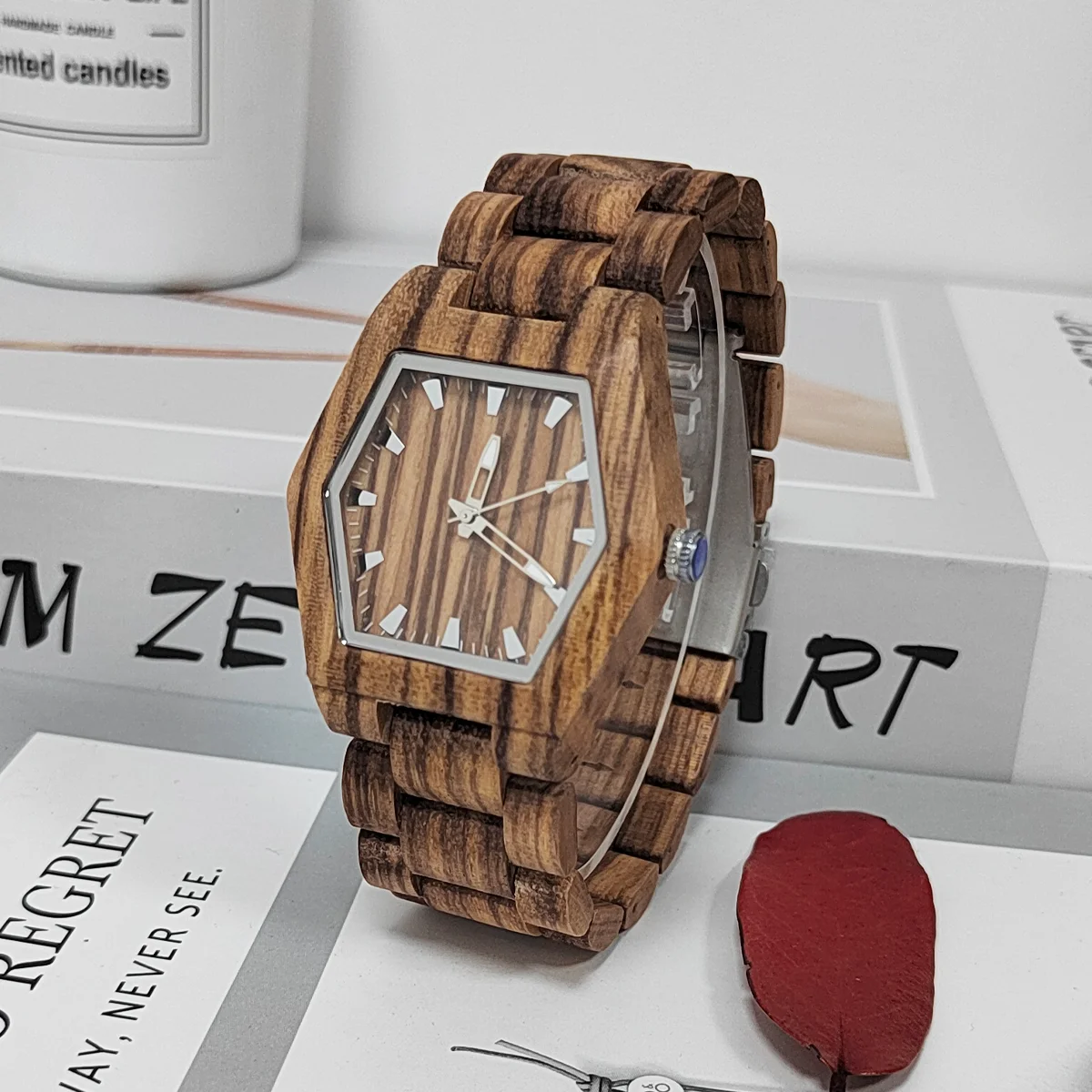 Natural Diamond All Wood Ladies Watch Clock Personality Fashion Wooden Quartz Wrist Watches For Women Best Gift Dropshipping