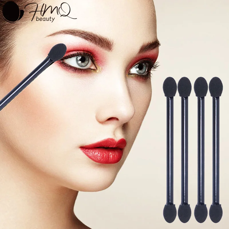 

120/40pcs Eyeshadow Stick Disposable Eyeshadow Brush Double Head Latex Sponge Portable Shadow Base Smudge Makeup Beauty Tools