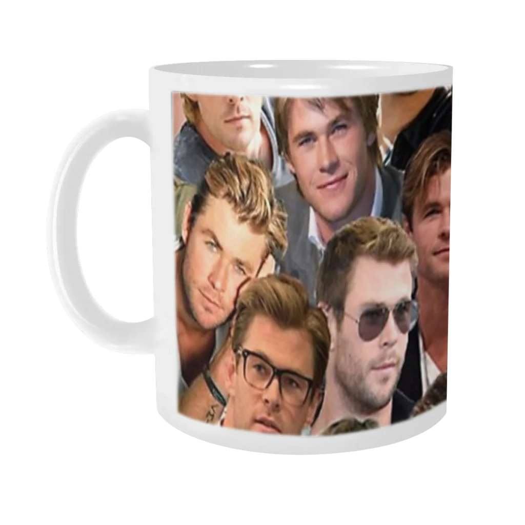 chris hemsworth collage Ceramics Coffee Mug Cute Gamer Birthday Gift Back To School Mug