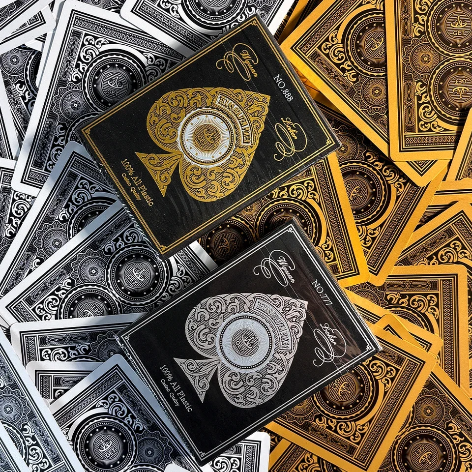 Durable Waterproof PVC Playing Cards with Gold Silver Edges Poker Card Games for Fun Parties Competitive Multiplayer Games