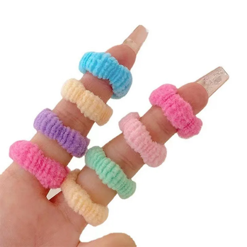 100PCS.Candy-Colored Seamless Kids' Hair Ties: Bulk Hair Bands for Toddlers—Gentle on Hair, Perfect for Cute Ponytails.