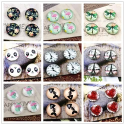 New Fashion 20pcs 12mm orologio fiore animale fatto a mano foto cabochon in vetro modello Domed accessori per gioielli forniture