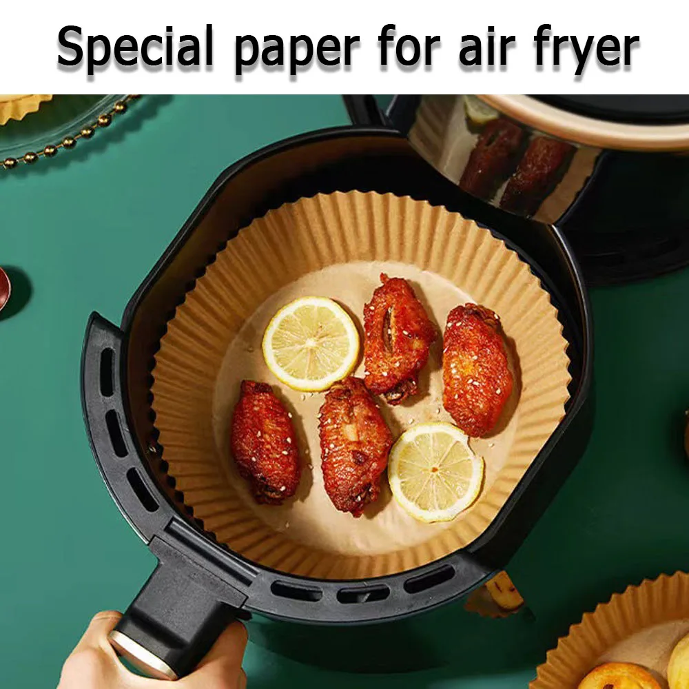 50pcs Air Fryer Paper Disposable Baking Pastry Piece Cutter Baking Air Fryer Accessories Supplies Home Kitchenware G