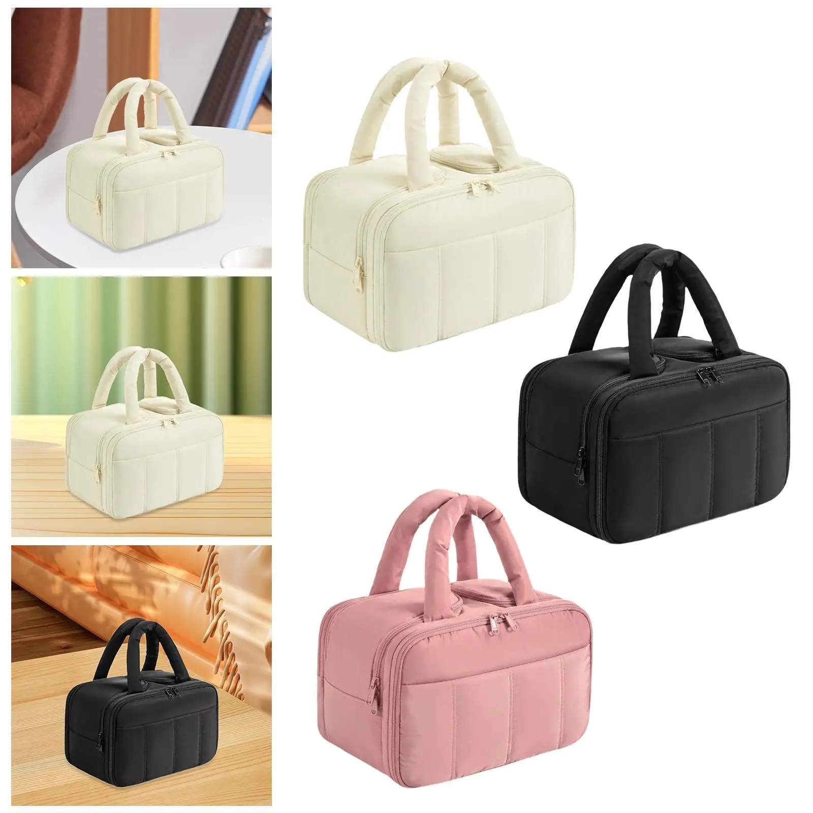 Toiletry Bag Cosmetic Bag with Carry Handle Storage Bag Toiletries Pouch Makeup Bag for Business Trips Backpacking Eyeshadow