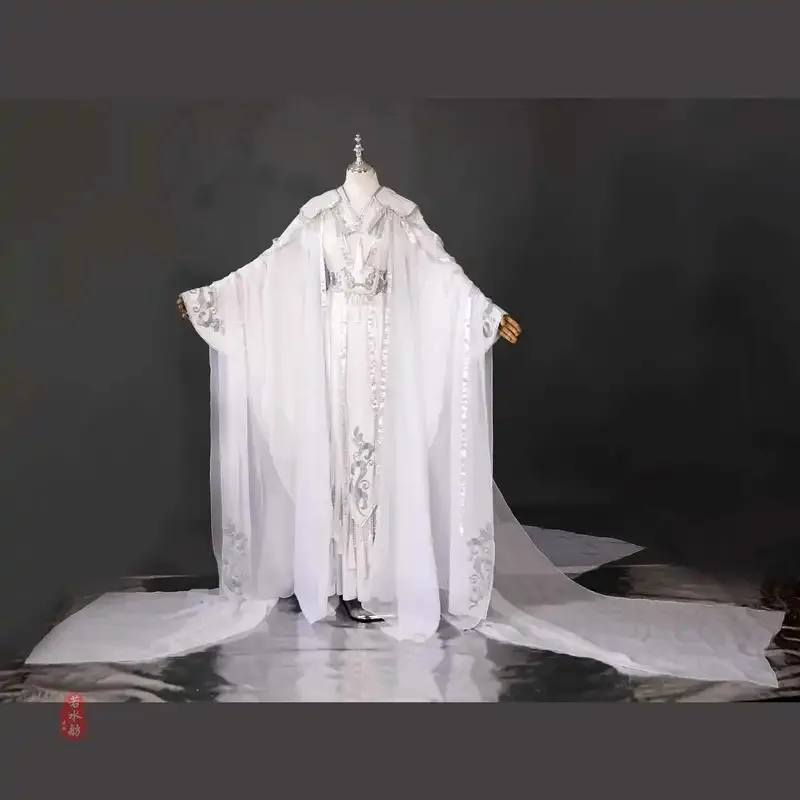 DY20Ancient Han Fu Halloween White Cosplay Anime Dao Mo To Shi Cosplay Costume Mo Dao Zu Shi Cosplay Teenager Lan WangJi Costume